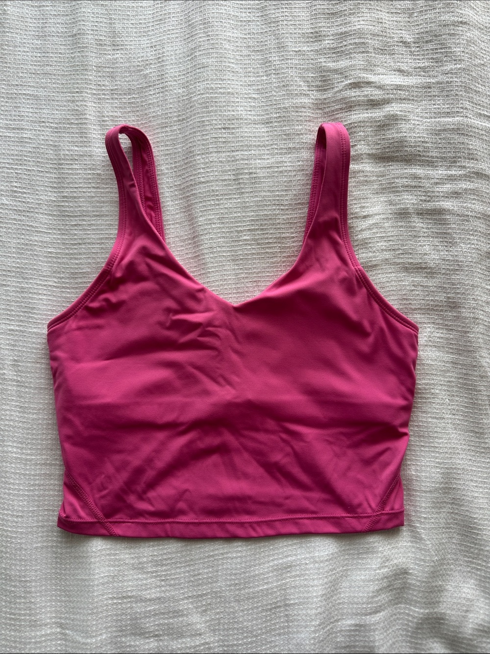 Amazon V Neck Tank Crop Top - Hot Pink